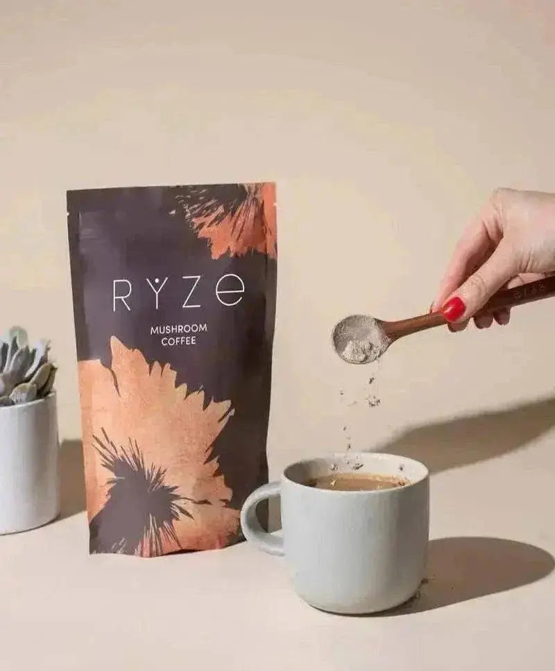 RYZE Mushroom Coffee | 6 Adaptogenic Mushrooms | Organic | Instant Coffee | MCT Oil | Better Energy, Focus, Digestion, Immunity | Cordyceps, Lion’s Mane, Shiitake, Reishi, Turkey Tail, King Trumpet